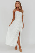 Destination One-Shoulder Maxi Dress White