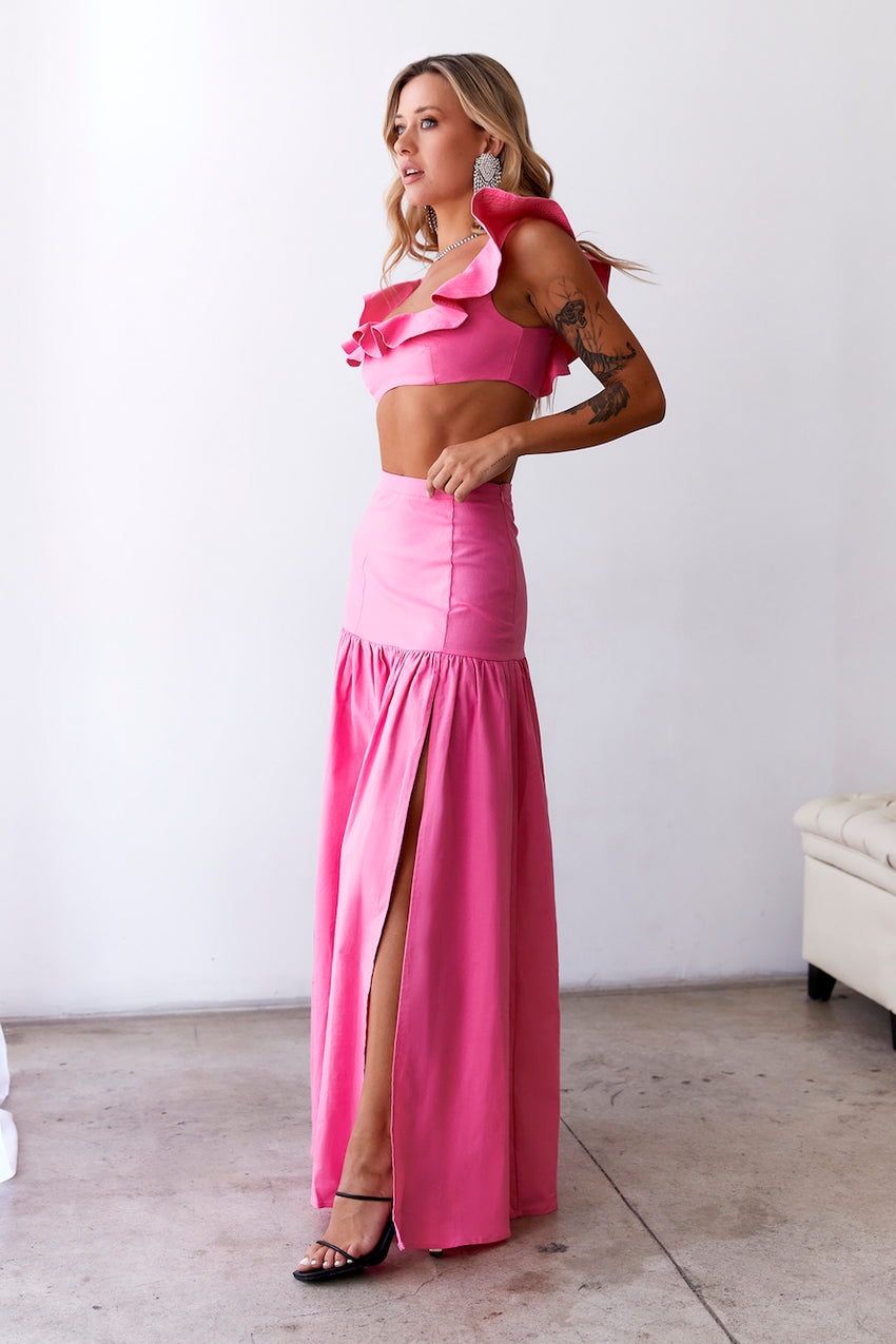Dessert Menu Crop Top Pink