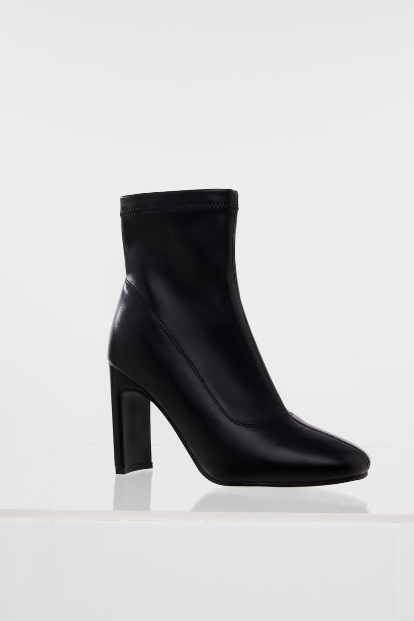 Winter Spotlight Sock Ankle Boots Black PU