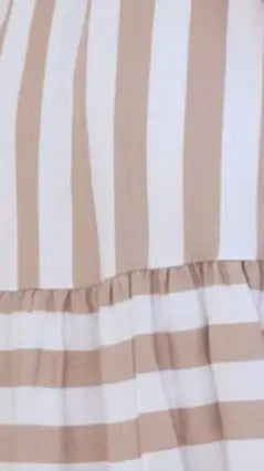 Rebecca Mini Dress - Beige Stripe