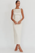 Leila Boat Neck Maxi Dress Ivory