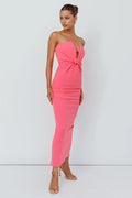Deonne Twist Waist Midi Dress Pink
