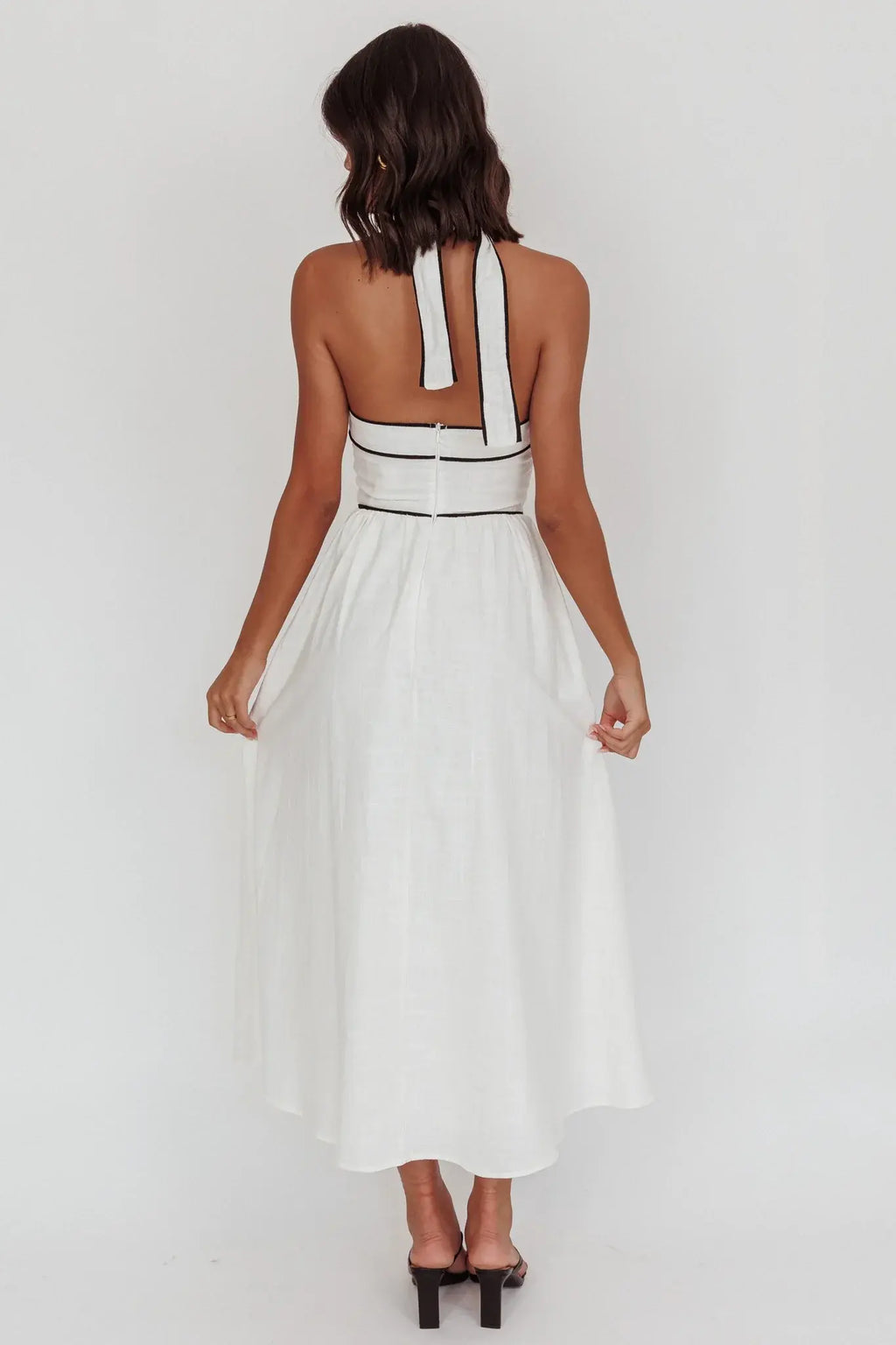 Rune Backless Maxi Dress White