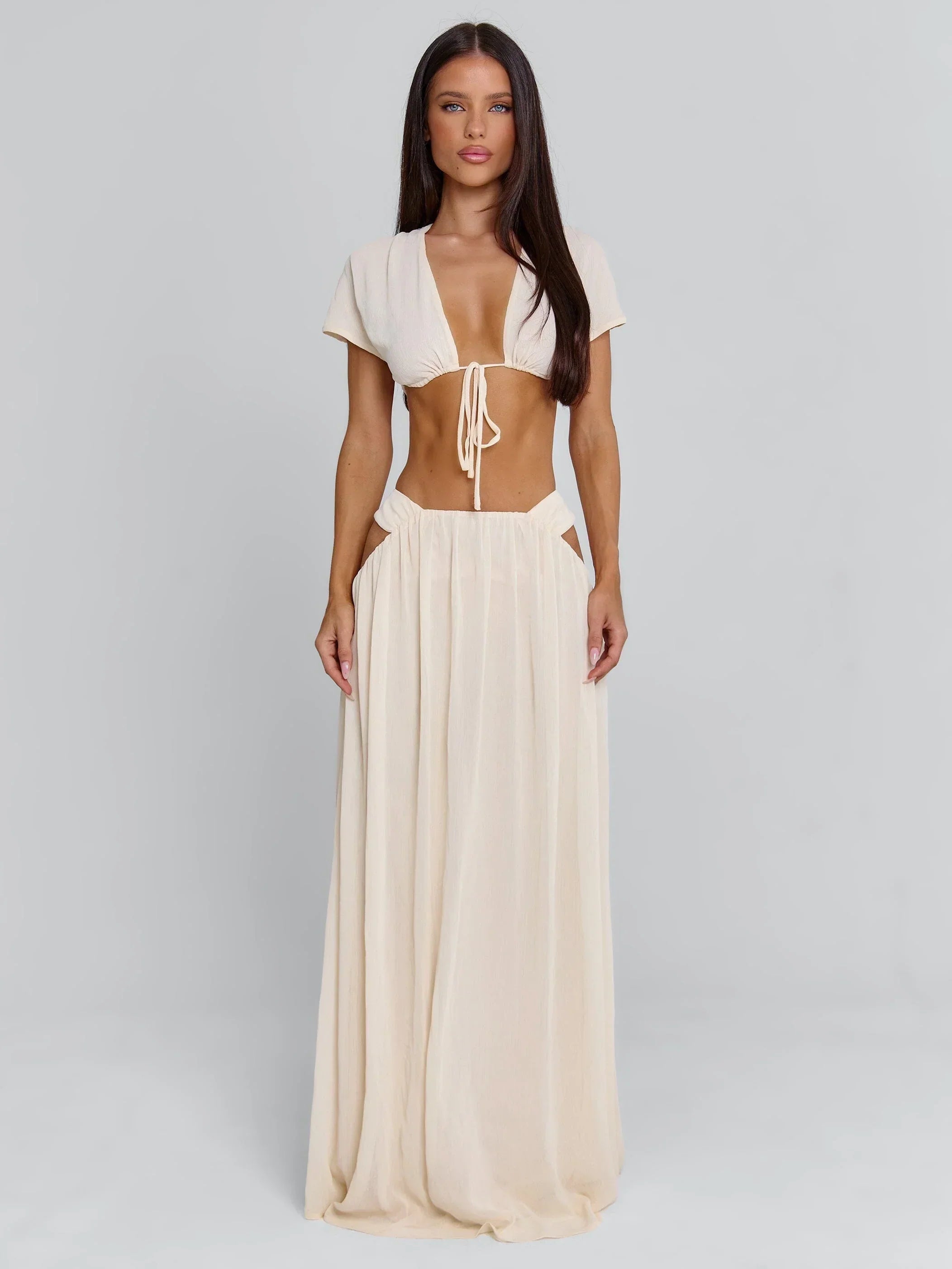 Lucy'S Soleia Maxi Skirt Cream