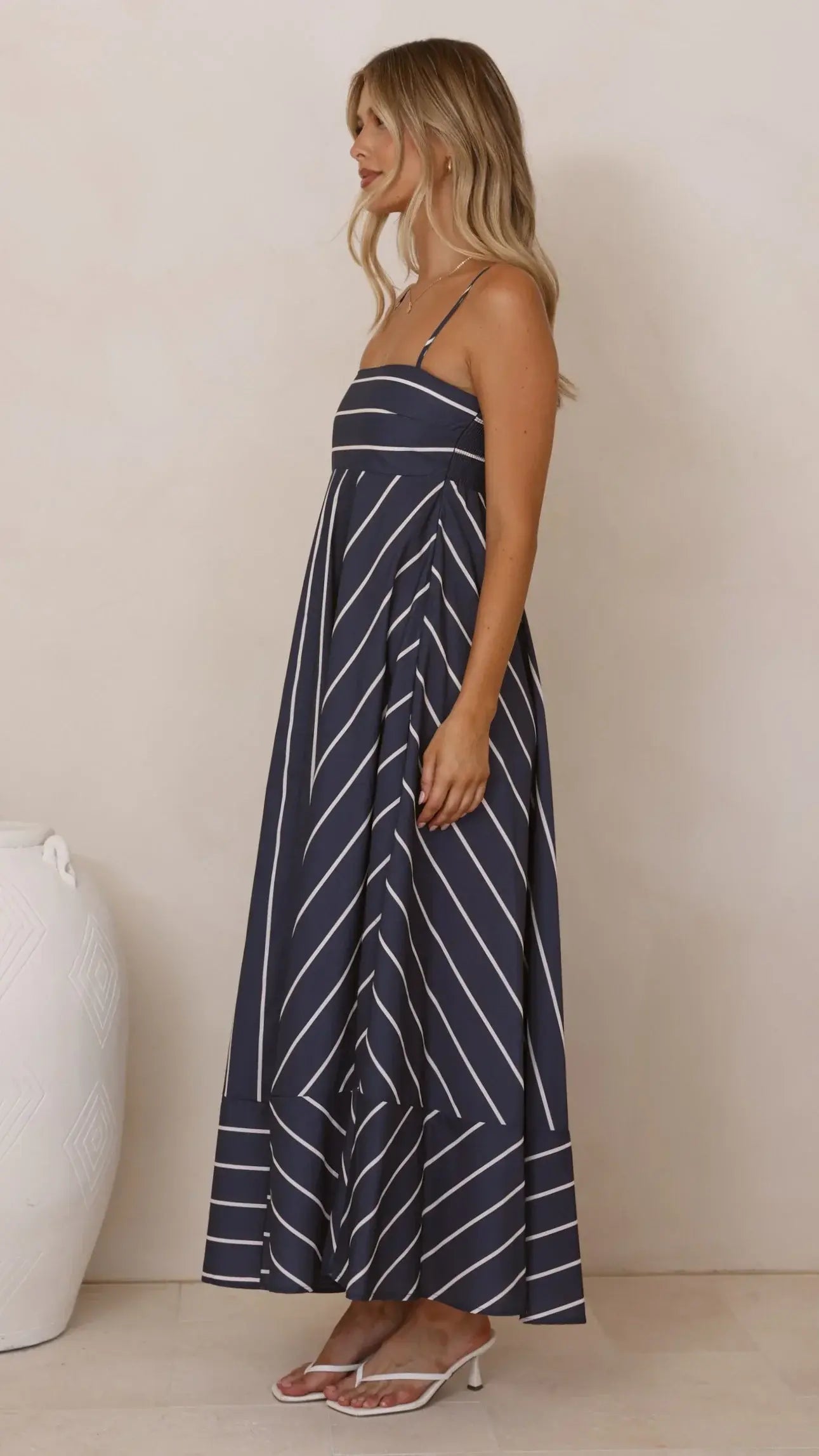 Kaethe Maxi Dress - Navy/White Stripe