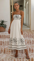 Mira Maxi Dress - White/Black