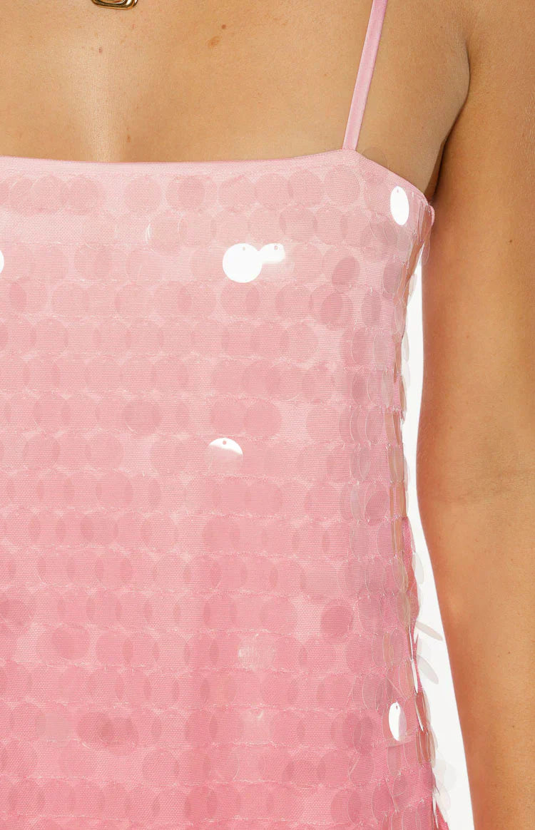 Sansone Pink Ombre Sequin Mini Dress
