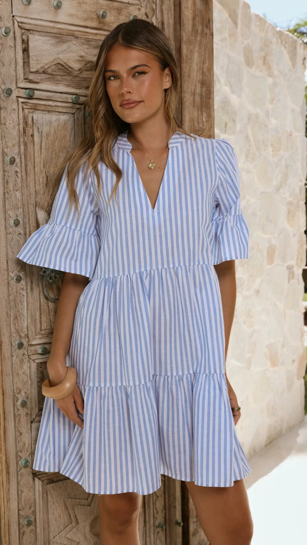 Tarnie Mini Dress - Blue Stripe