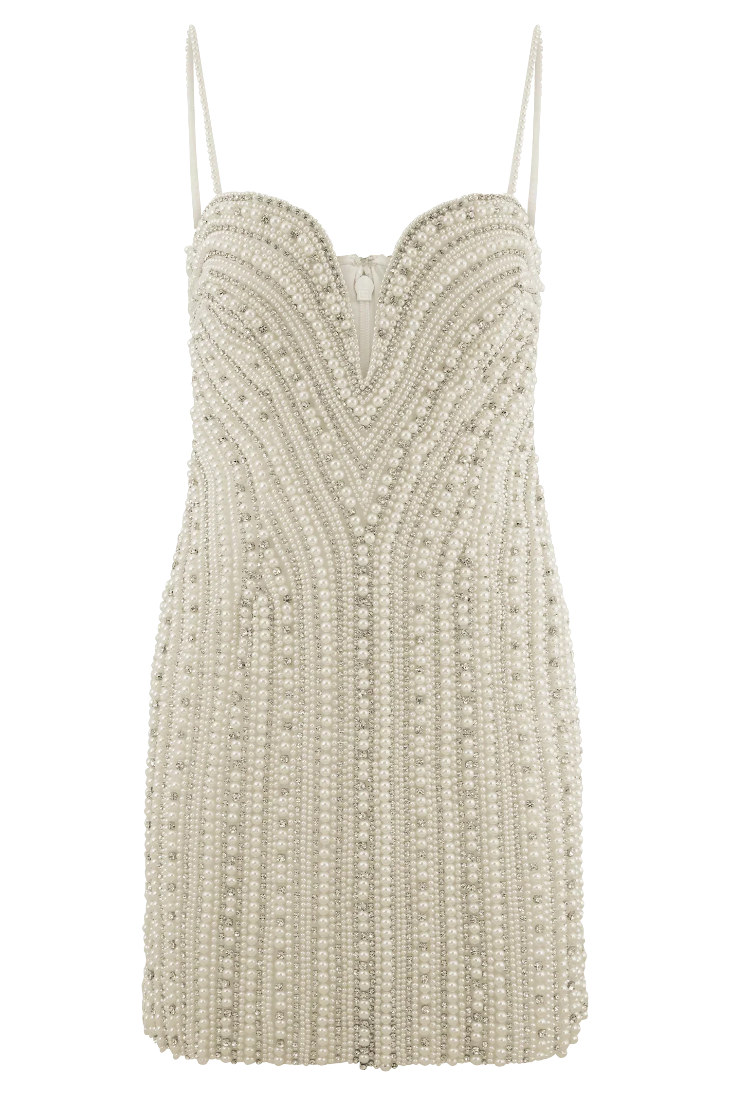 Naveena Embellished Mini Dress - Silver