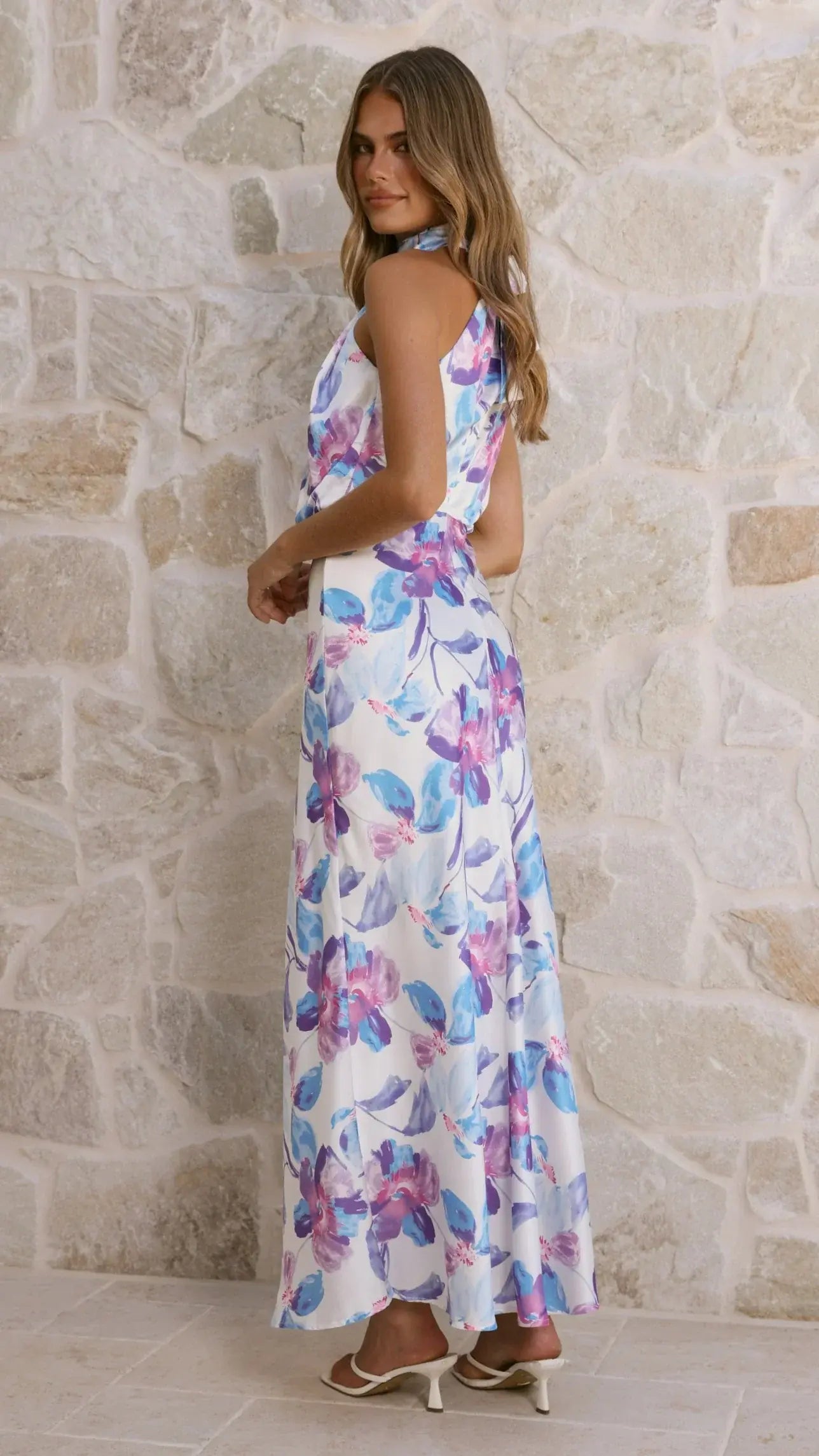Marlie Midi Dress - Blue Floral