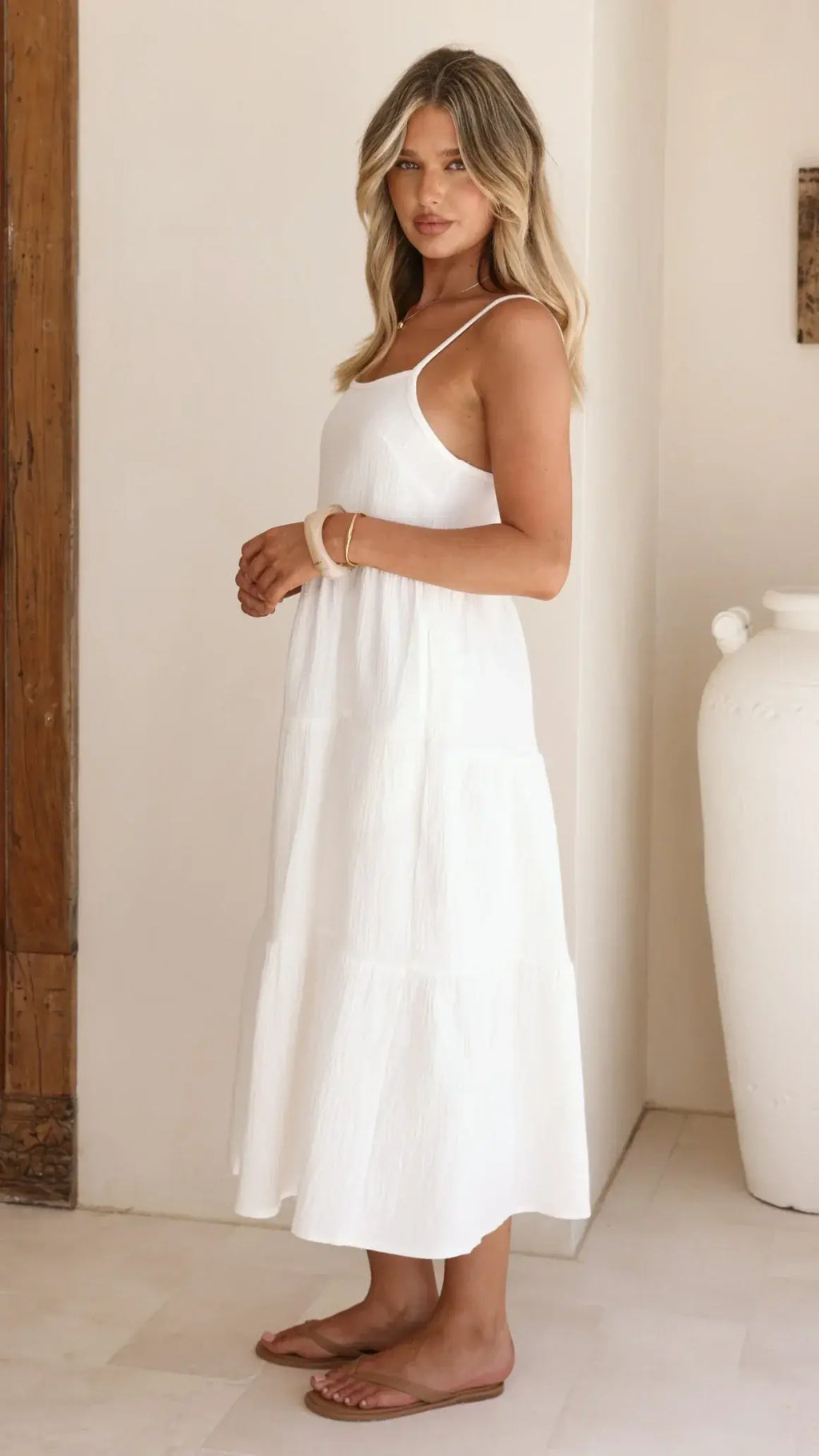 Kara Midi Dress - White