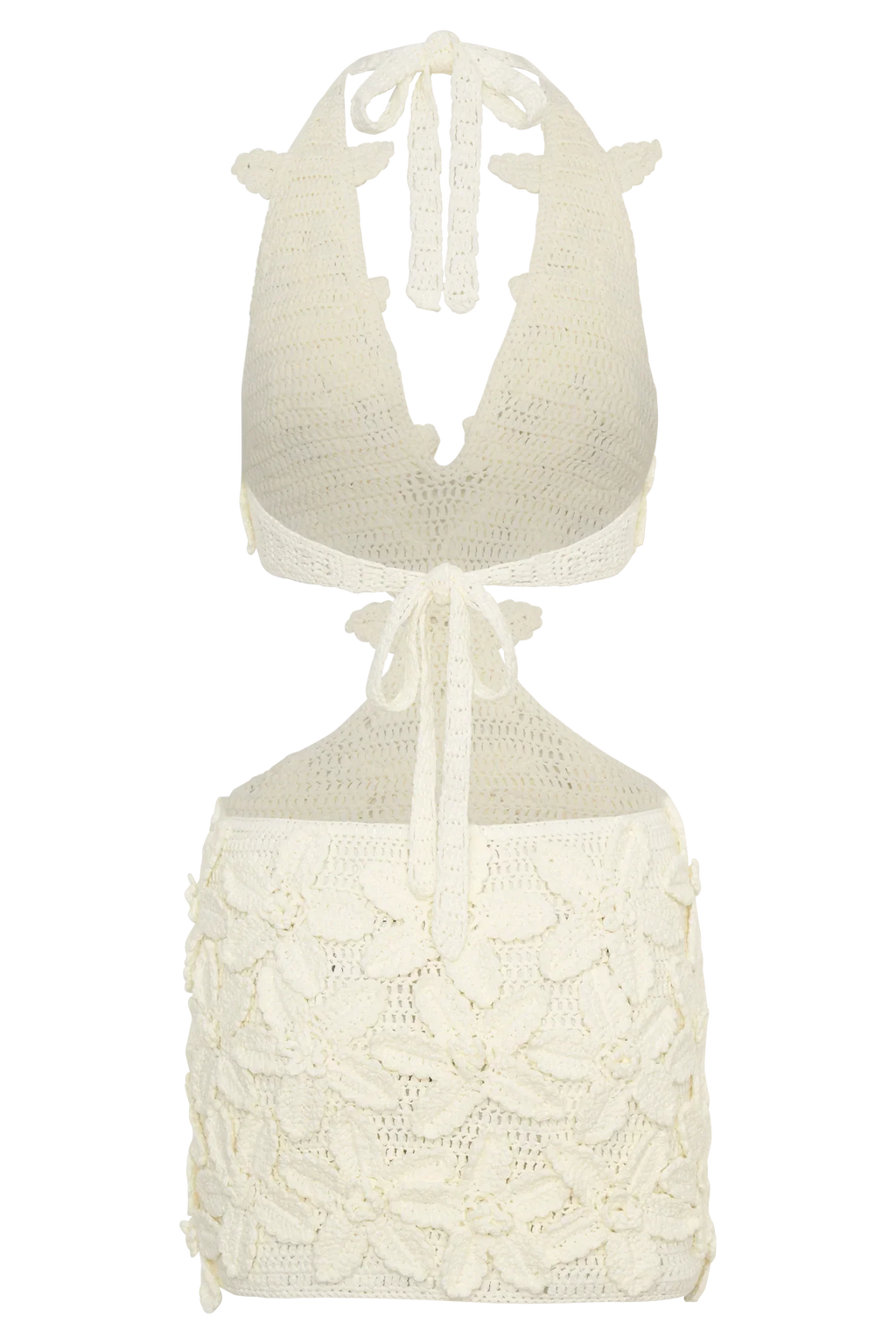 Jaylene Floral Crochet Mini Dress - White