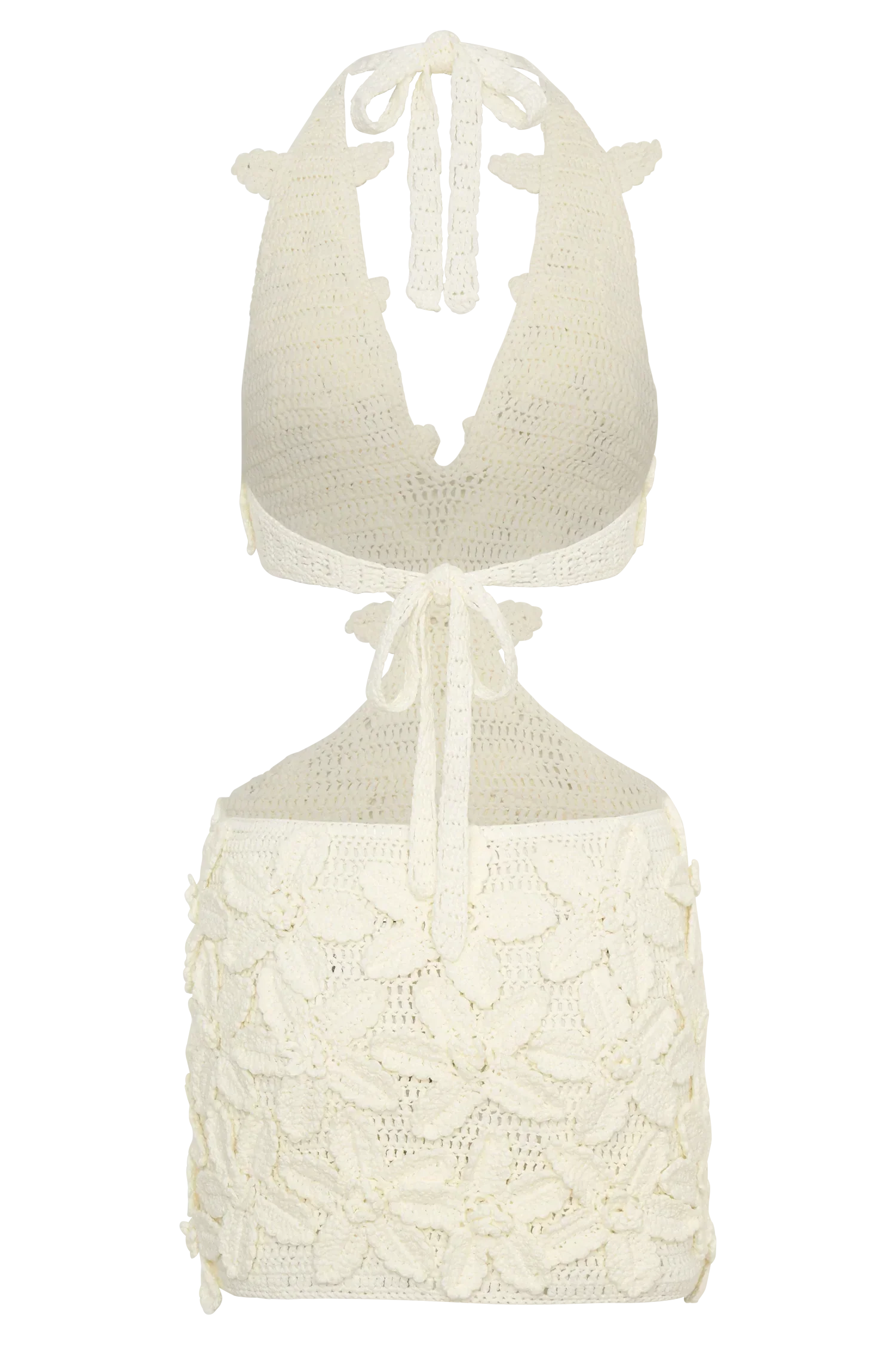 Jaylene Floral Crochet Mini Dress - White
