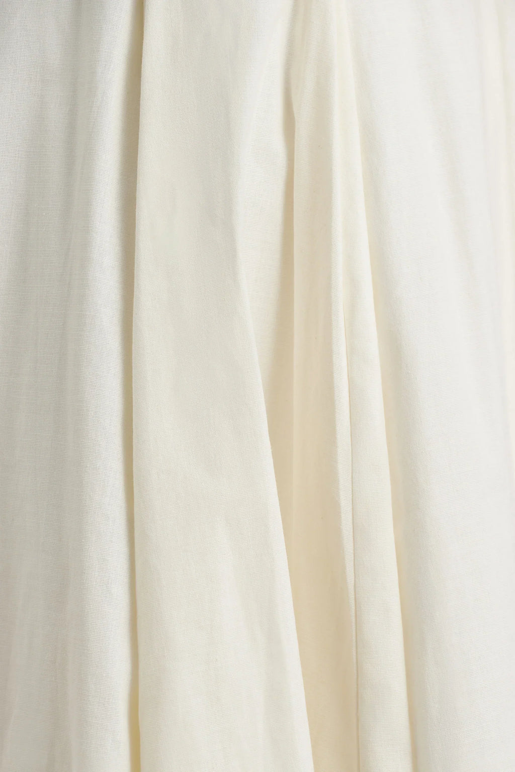 Magnolia | White Scoop-Neck Midi Dress With Drop-Waist And Ruffling Detail