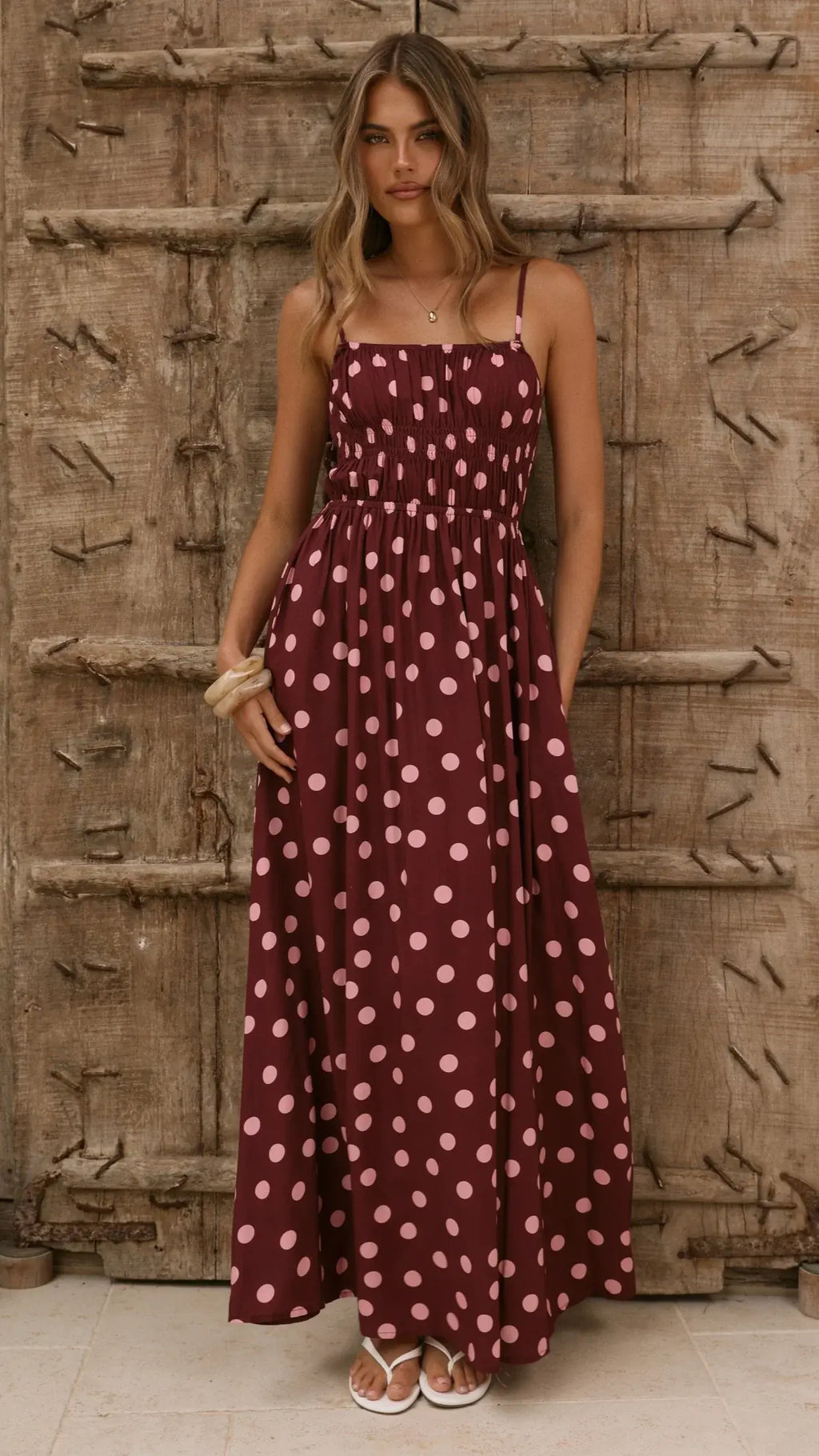 Solare Maxi Dress - Merlo/Marshmallow