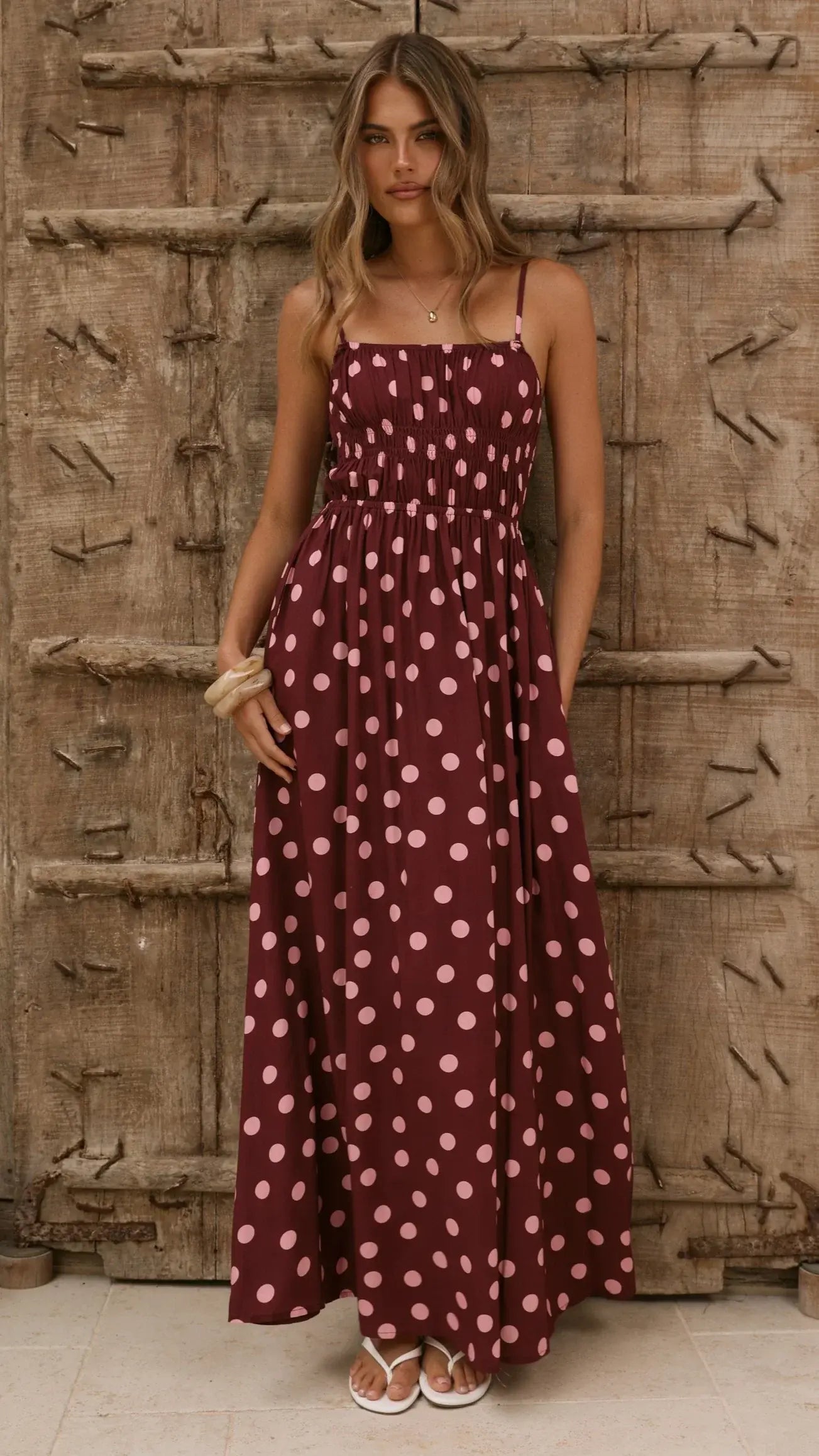 Solare Maxi Dress - Merlo/Marshmallow