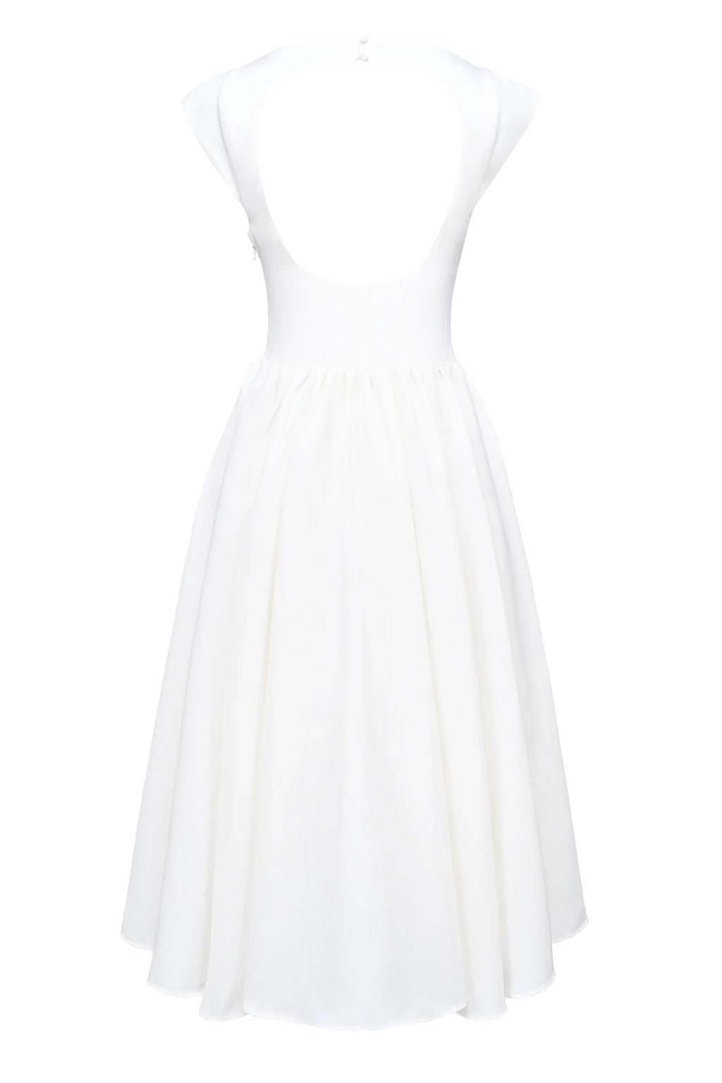 Ivory Moire Satin Midi Dress