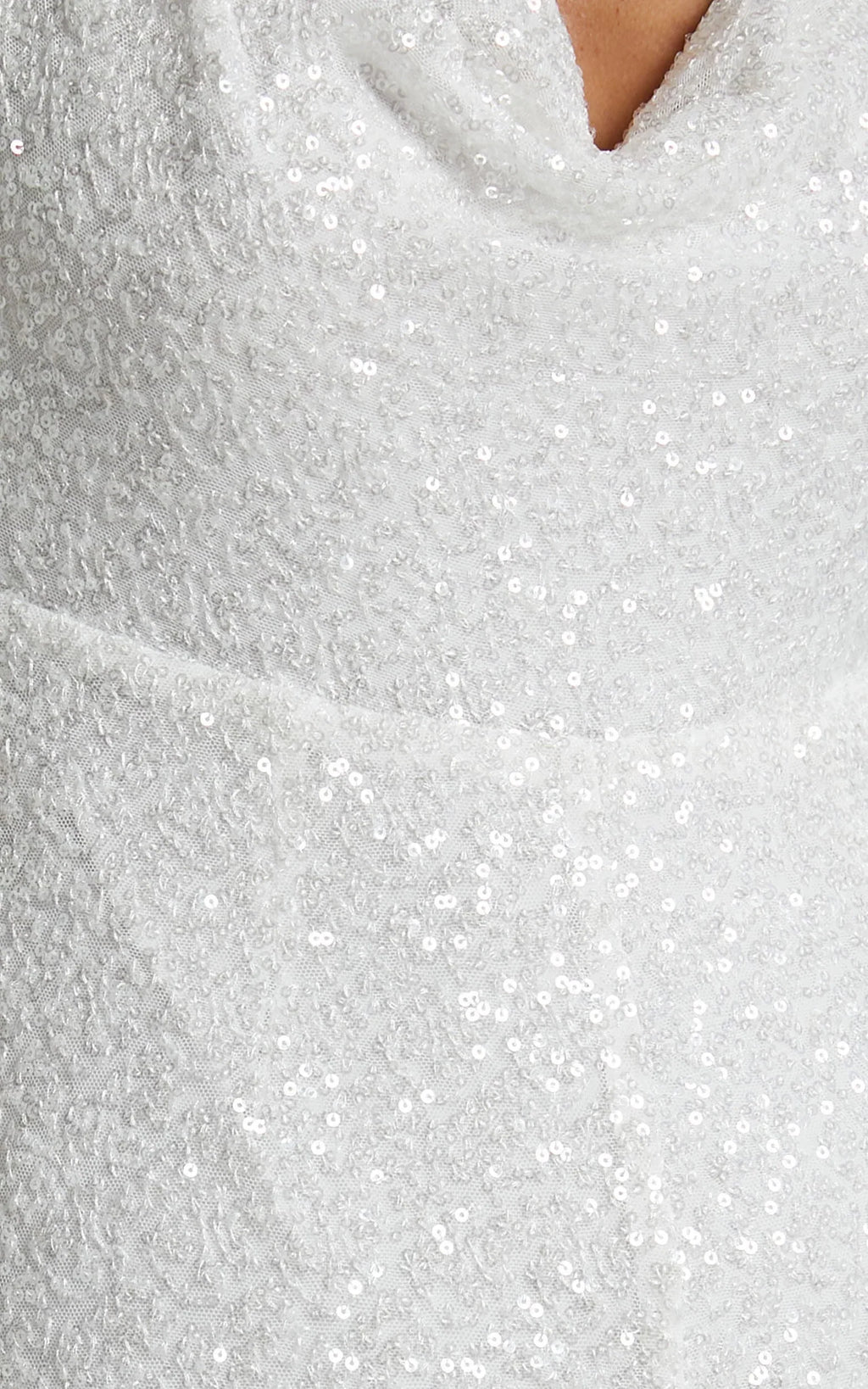 Malisha Jumpsuit - Cowl Neck Backless Jumpsuit In White Sequin