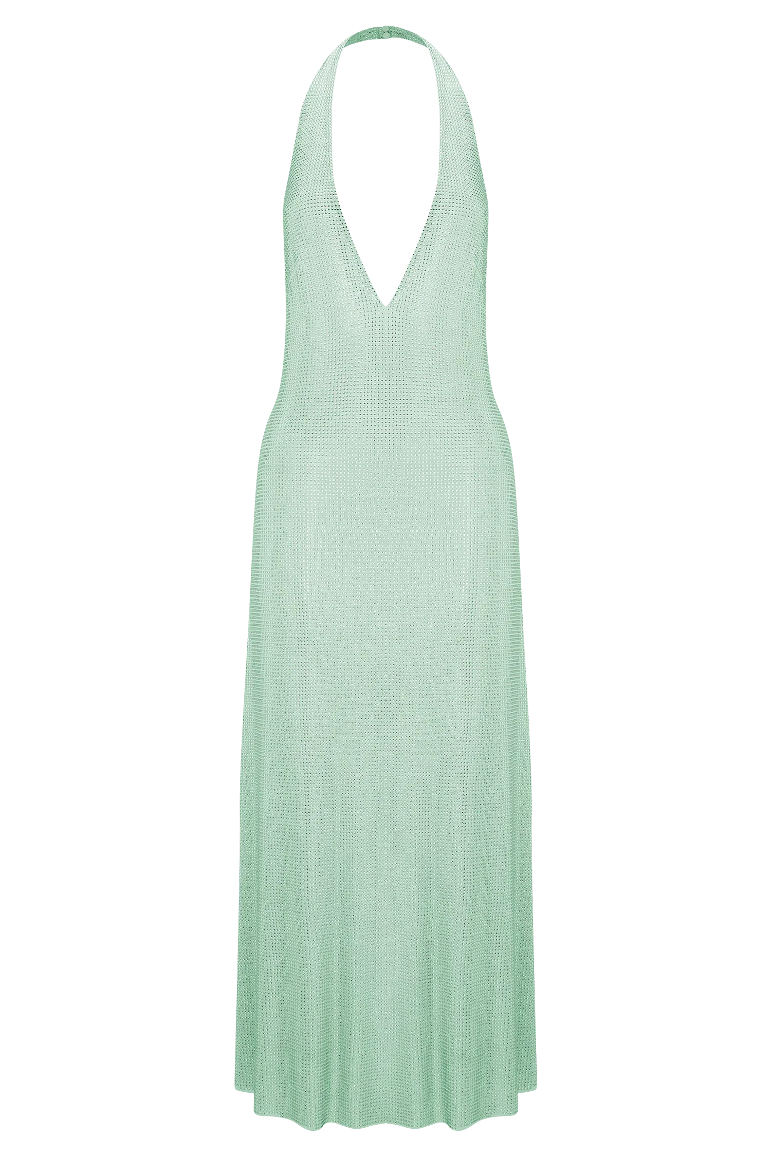 Genie Diamante Halter Midi Dress - Mint