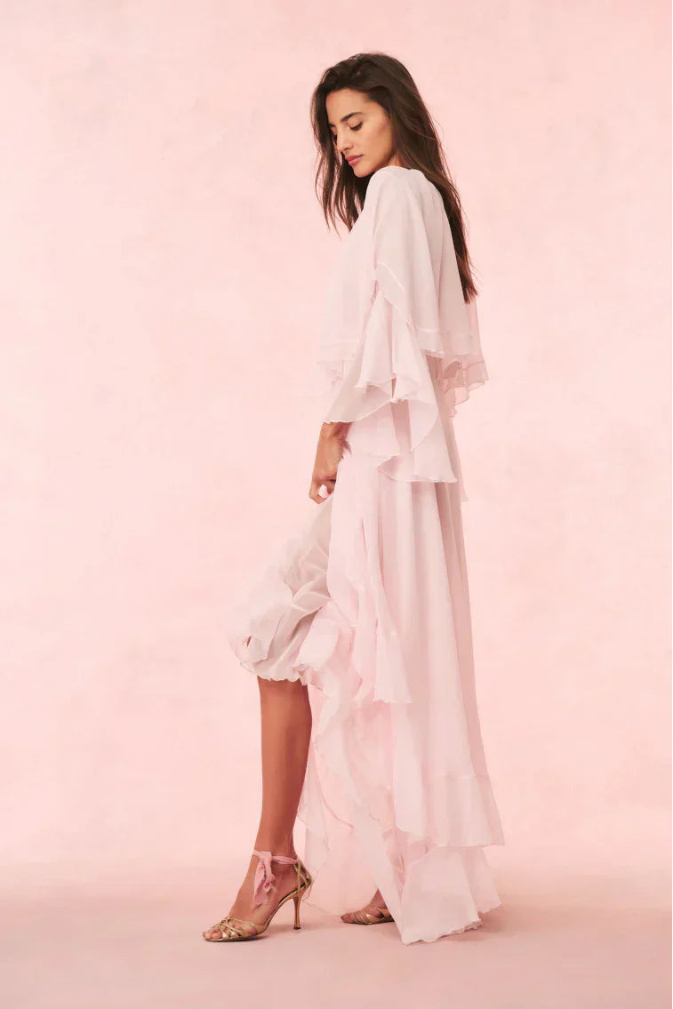 Collia Silk Maxi Dress - Pale Pink