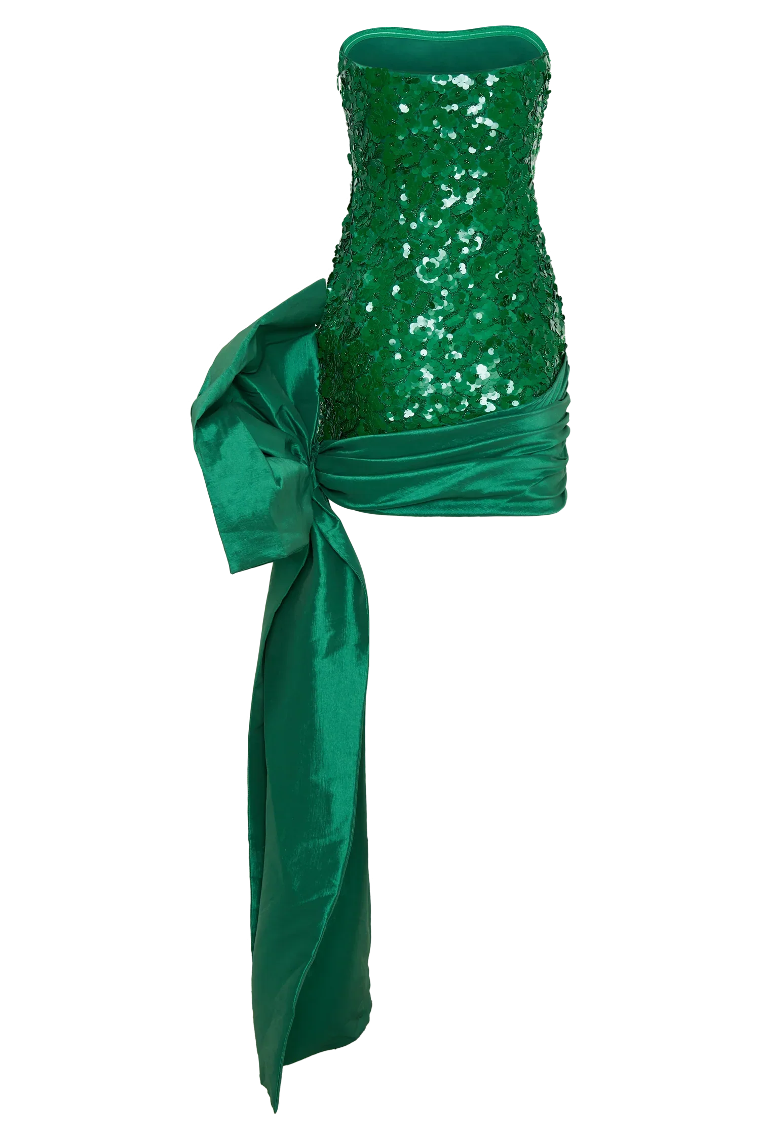 Franka Strapless Bow Mini Dress - Emerald
