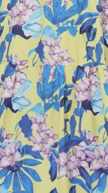 Avala Midi Dress - Blue Leaf Orchid
